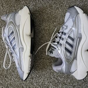 Adidas Ozmillen Silver and White Sneakers